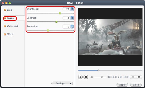 Edit video image