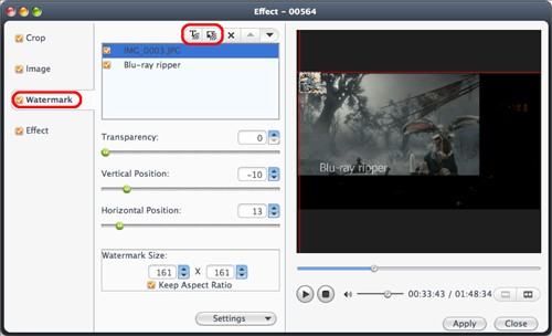 Add watermarks to video