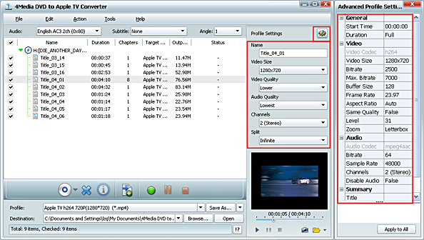 Convert DVD to Apple TV video
