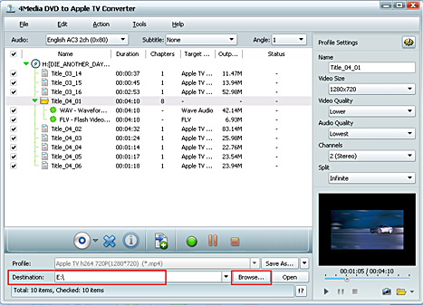 How to convert DVD to Apple TV movie