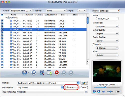 How to convert DVD to iPod MP4 on Mac