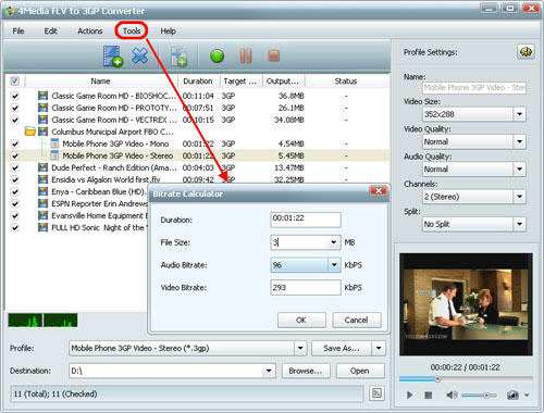 Convert FLV to 3GP, Convert FLV to 3G2