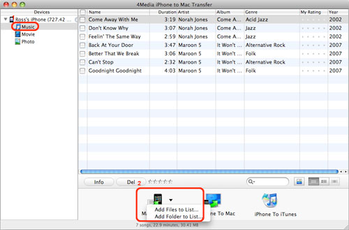 Transfer files from iPhone to Mac