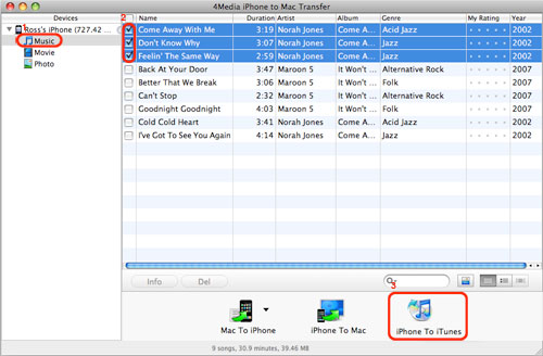 Transfer iPhone music back to Mac