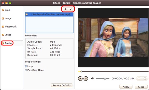Add background music to video
