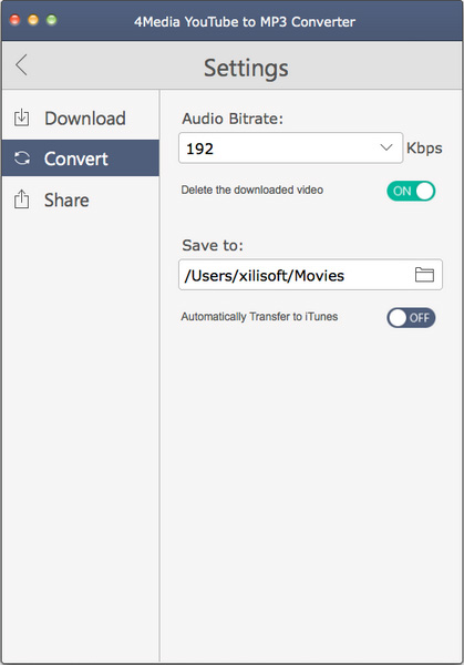 4Media YouTube to MP3 Converter for Mac Screenshot