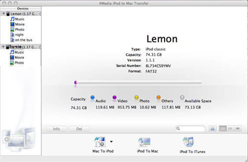 Transfer iPod music to another